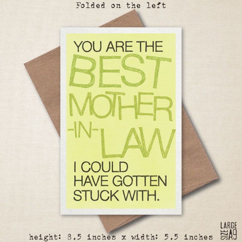 You're The Best MotherInLaw Mother's Day Card Etsy