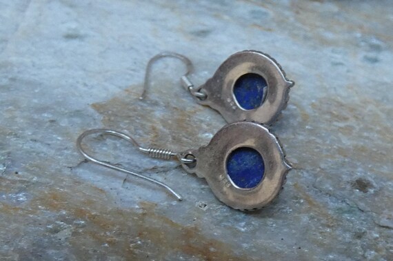 Beautiful Vintage Lapis Earring Sterling Silver R… - image 4
