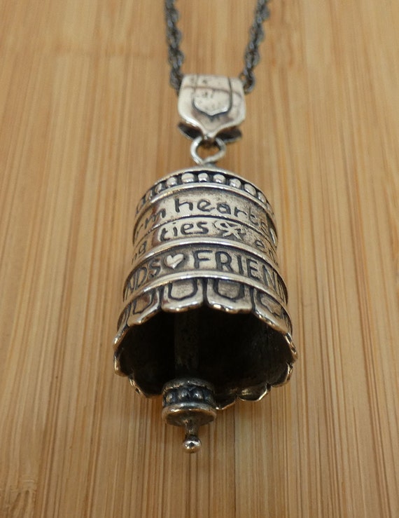 Beautiful Vintage Friendship Bell Pendant Sterlin… - image 4