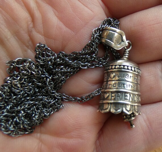 Beautiful Vintage Friendship Bell Pendant Sterlin… - image 2