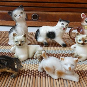 Vintage Japan Cat Figurines - Etsy