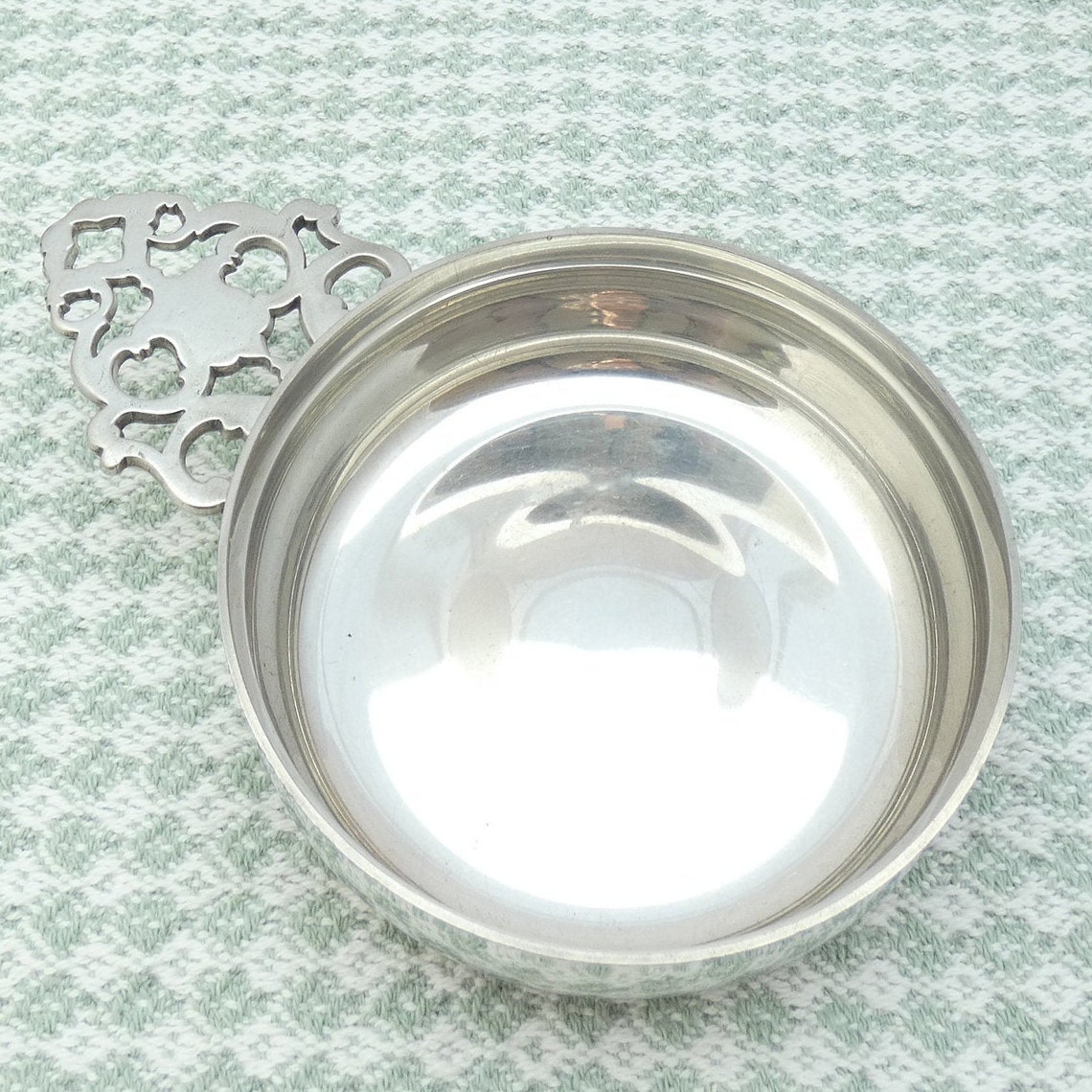 Vintage Gorham Pewter Bowl Trinket Dish With Beautiful Handle Etsy