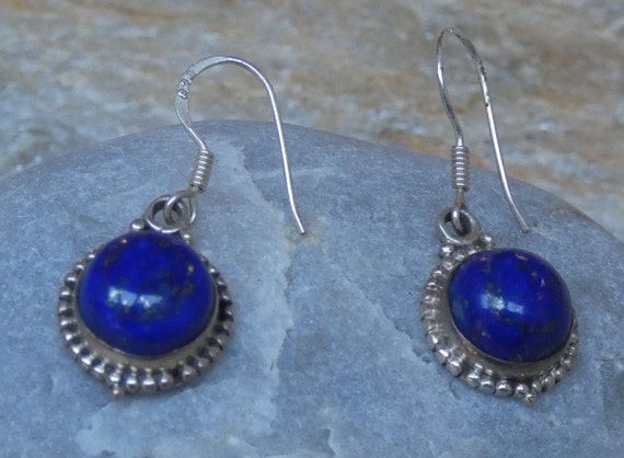 Beautiful Vintage Lapis Earring Sterling Silver R… - image 2