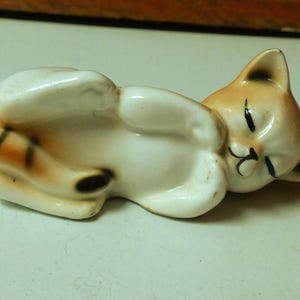 Vintage Porcelain Sleeping Cat - Etsy