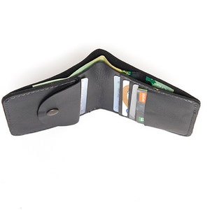 Carteira de couro Euro, carteira de couro fina minimalista, carteira masculina com bolsa de troco