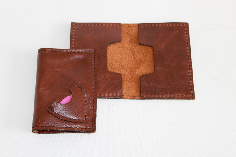 Spring Sale, Guitarist Leather Wallet, Credit Card Holder for Guitarist with Pick Pocket image 3