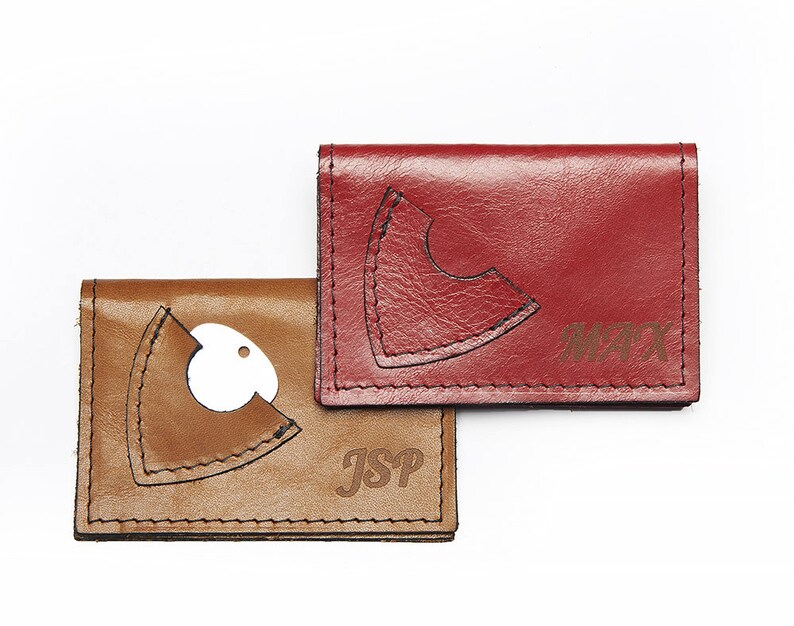 Spring Sale, Guitarist Leather Wallet, Credit Card Holder for Guitarist with Pick Pocket image 1