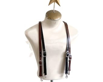 Spring Sale, Sale, Adjustable Leather Suspenders, Leather Work Braces, Groomsmen Gift Idea