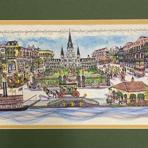 New Orleans, LA Pen and Ink Signed and Numbered Watercolor Print by Artist Linda Theobald FREE SHIPPING image 2