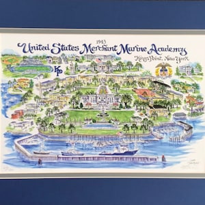 United States Merchant Marine Academy Limited Edition Print by Artist Linda Theobald FREE SHIPPING Except Hawaii & Alaska