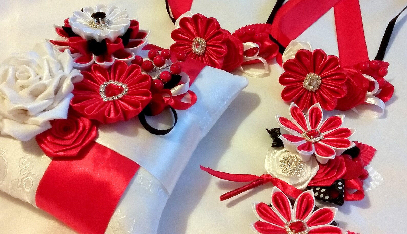 Ring Pillows spain Red and White Etsy