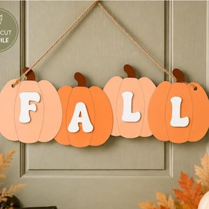 SVG pour panneau citrouille d'automne, SVG pour décoration de porte d'automne, SVG pour bannière citrouille, SVG pour décoration d'automne, SVG citrouille à plusieurs niveaux, SVG pour panneau acrylique