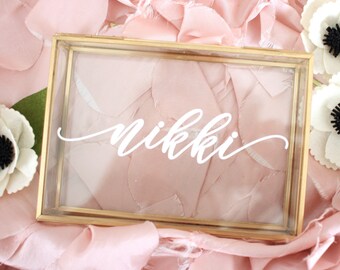 Glass Box / Personalized Jewelry Box / Bridesmaid Gift / Personalized Gift / Maid of Honor jewelry storage/ Birthd