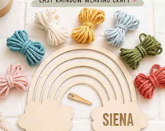 Kids Rainbow Weaving Craft SVG | Preschool Fine Motor Activity | DIY Kids Craft Template | Screen-Free Activity