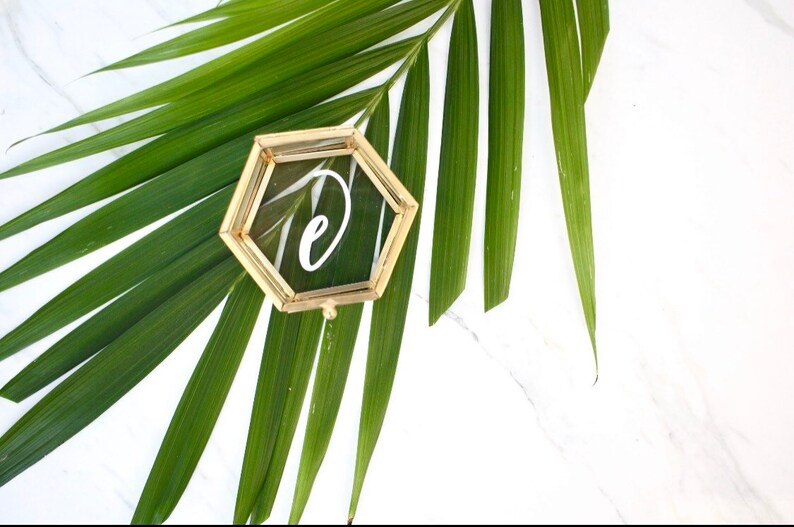 Small Ring Box Glass Box With Initial Custom Jewelry Box Etsy