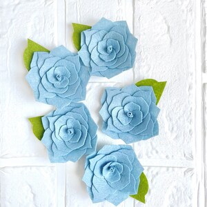 Felt flowers, felt succulents, blue felt florals, blue felt succulents, felt flowers for crafting