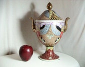 Vintage Zhongguo Zhi Zao Chinese Moriage Funeral Ashes Urn - Circa Mid Century (350)