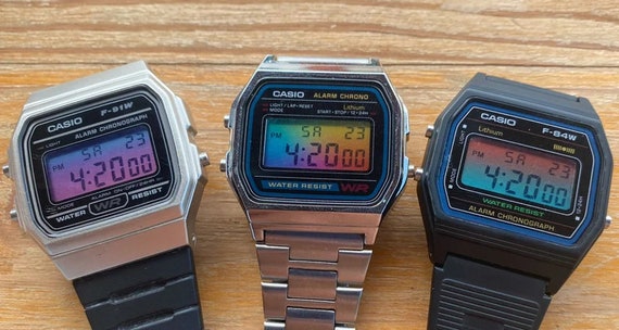 Casio F 91W Gradient Filter Screen Etsy UK