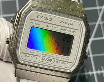 Casio F-91W Holographic Screen Foil