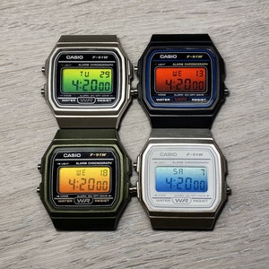 Casio F-91W Monochrome Gradient Filter Screen afbeelding 1