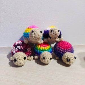 Tiny Turtles with LGBT Pride Flags, amigurumi