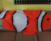 Child's Rag Quilt Clown Fish Rag Quilt Children's Lap Blanket Animal Throw Quilt