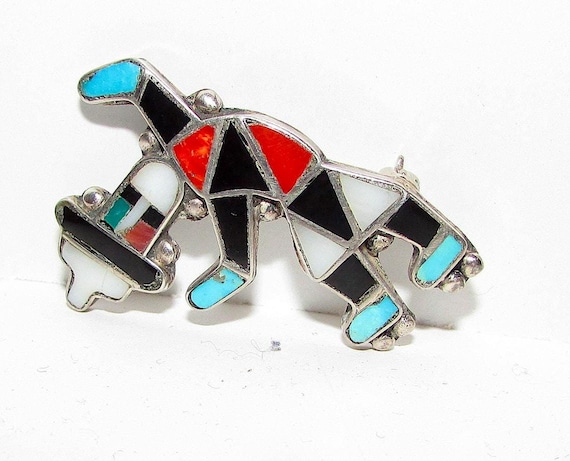 Zuni Rainbow Man Yei Pin Brooch Vintage Zuni Sterl