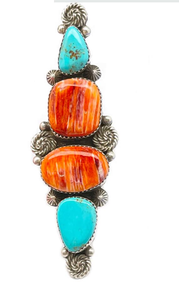 Tremendous Huge Native American Navajo Kingman Turquoise Sterling Silver Ring Tremendous Huge Native American Navajo Kingman Turquoise Sterling Silver Ring