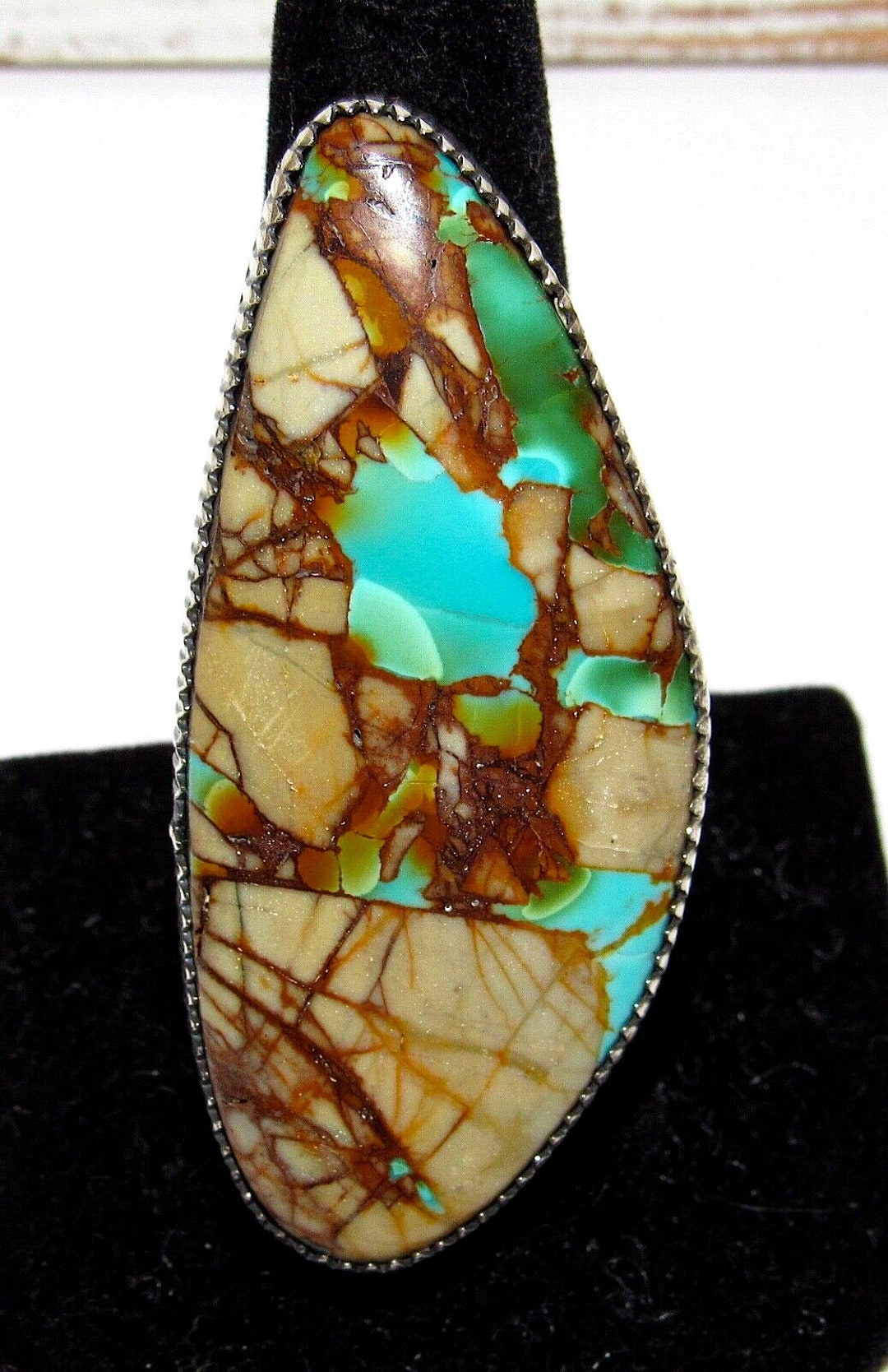 Massive Navajo Boulder Royston Turquoise Statement Ring Sz 9 Will ...