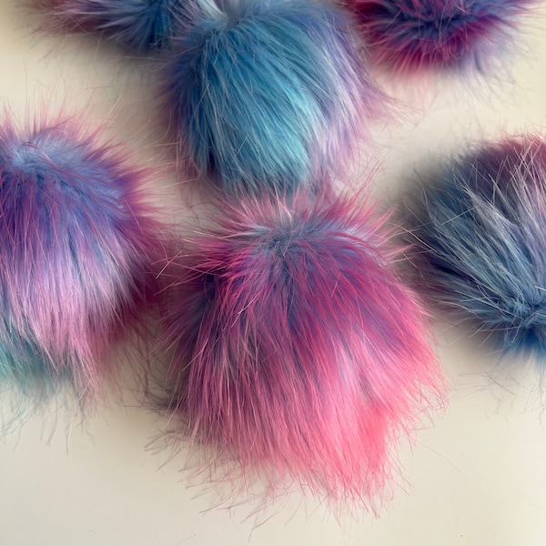 Candy, made to order faux fur pompom, Luxury, rainbow pompom, 4-6 inch pompom, handmade, faux fur Pom Pom, vegan fur, multicolor rainbow