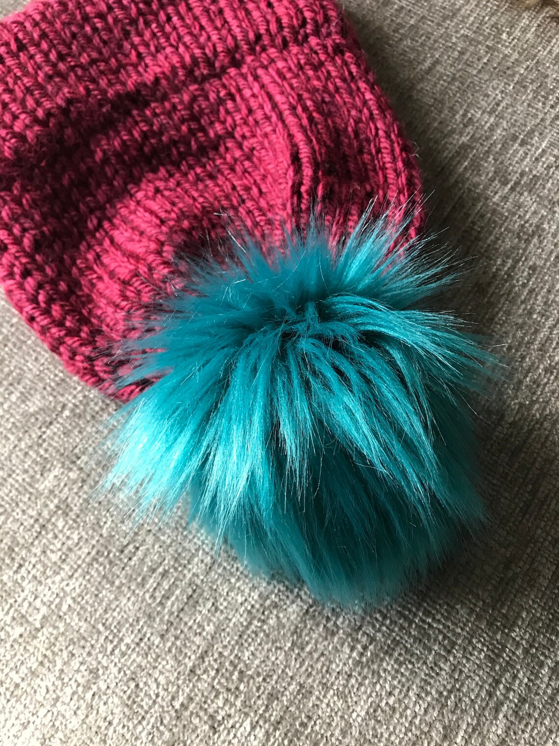 Peacock Teal Luxe Faux Fur Pompom Luxury Pompom With Snap 5 - Etsy Denmark