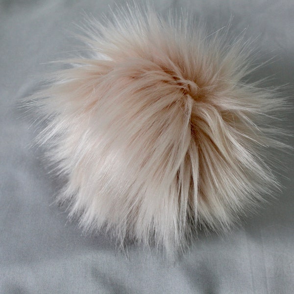 Perfect Blush, made to order faux fur pompom, Luxury, light pink pompom, 4-6 inch pompom, handmade, faux fur Pom Pom, vegan fur, blush pink