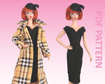 Trench Setting sewing pattern for 12" fashion dolls