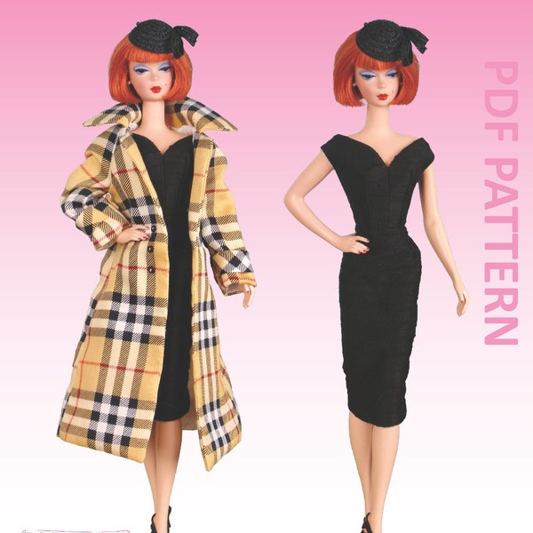 Trench Setting sewing pattern for 12" fashion dolls