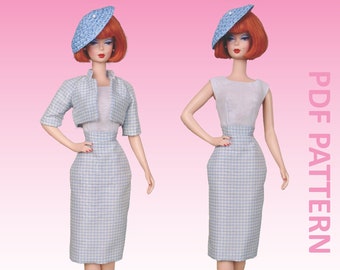 Parisian Chic sewing pattern for 12" fashion dolls