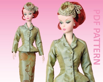 Classic Suit sewing pattern for 12" fashion dolls