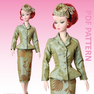 Classic Suit sewing pattern for 12" fashion dolls