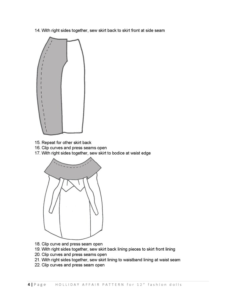 Holliday Affair sewing pattern for 12 fashion dolls image 3