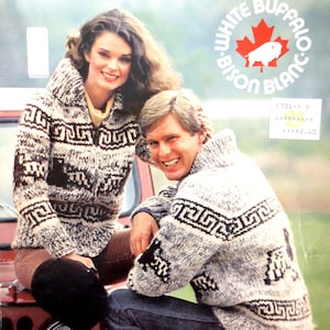 White Buffalo Wool Cowichan Sweater Eagle Knitting Pattern #16, 6116 Old & New 2- PDFs- plus Bonus &quot;Design Your Own&quot; Charts B2G1 Sale