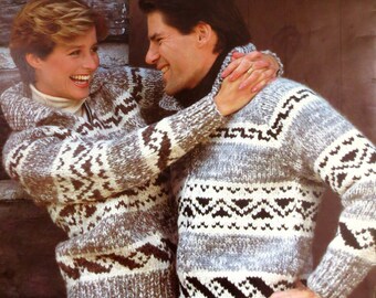 White Buffalo Wool Cowichan Sweater Knitting Pattern #1 Original #6101  Newer PDF plus Bonus 