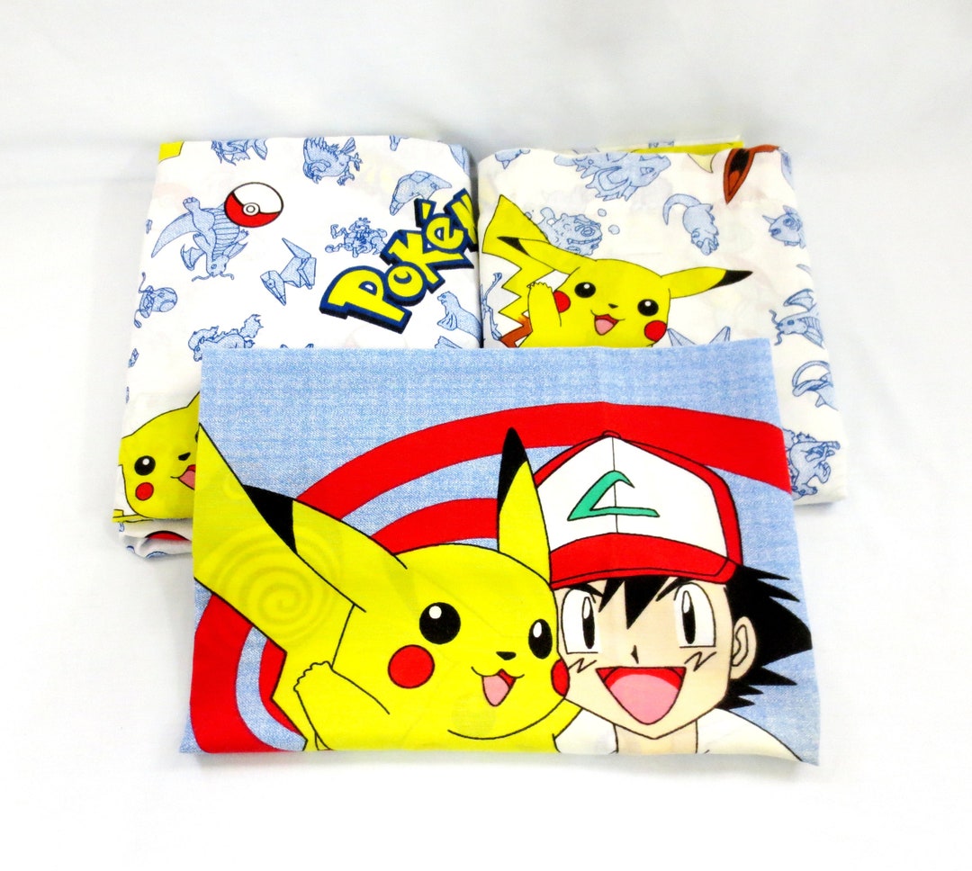 Nintendo pokemon 1998 3 piece twin sheet set fitted flat etsy