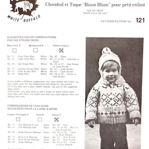 White Buffalo Wool Knit Pattern #121 Child&#39;s Sizes 2-4-6 Geometric Design Cowichan Style Tiny Tot&#39;s Sweater & Toque Digital PDF B2G1 Sale