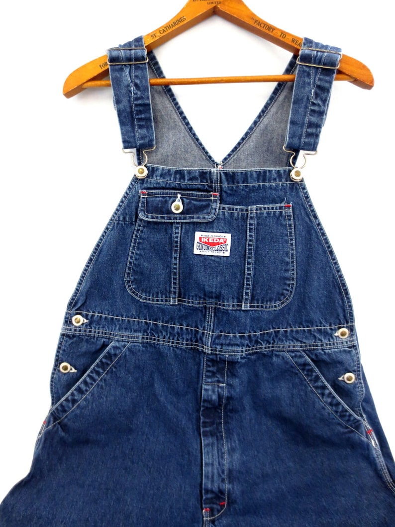 Ikeda Denim Bib Overalls Made in Canada Size L Waist 36 Etsy