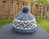 Toque de laine fabriqués au Canada blanc Buffalo à la main / chapeau