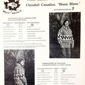 White Buffalo Wool Cardigan Knit Pattern #7 Adult Sizes 36 - 46 Cowichan Style Sweater Digital PDF Plus Bonus Blank Charts B2G1 Sale image 7