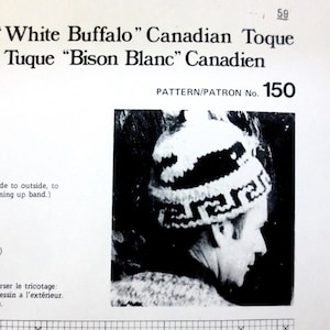 Cowichan Style Toque Whale Knitting Pattern #150 - PDF White Buffalo Wool Whale Toque Cap Hat Northwest Design B2G1 Sale