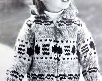 White Buffalo Wool Cowichan Style Chinook #29 Child Sizes 4-6-8 (26-28-30