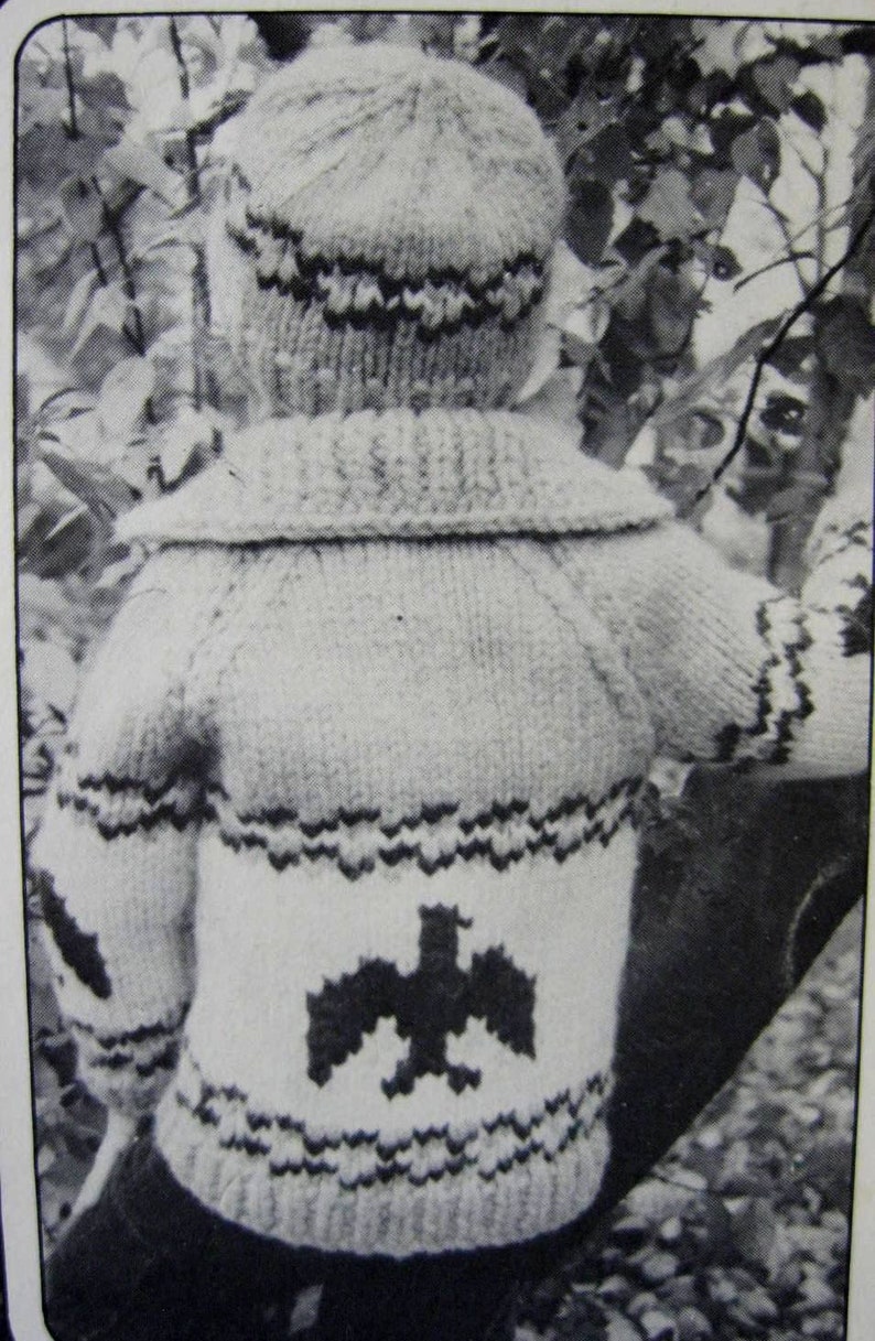 Cowichan Childrens Sweater 500 Knitting Pattern with Toque Etsy