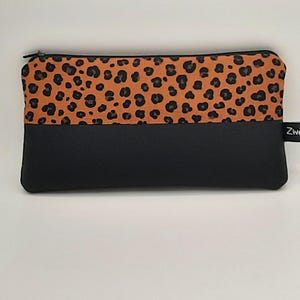 Federmäppchen Leoprint rost Schlampermäppchen Schminktäschchen