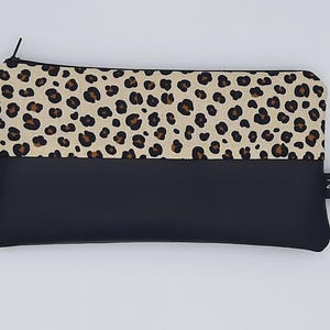 Federmäppchen Leoprint creme Schlampermäppchen Schminktäschchen